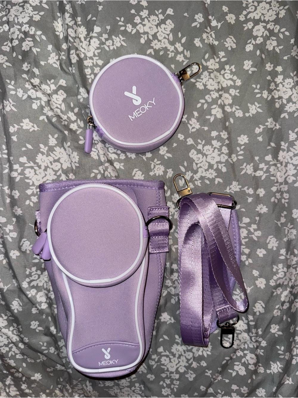 Meoky 40 oz Neoprene Insulated Tumbler Carrier Bag with Adjustable Strap & Pouch